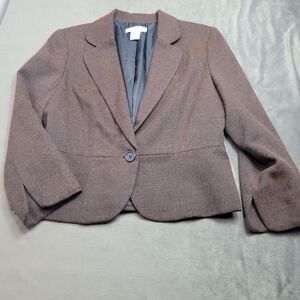Rose Haggar Womens Brown Textured Blazer Size 10